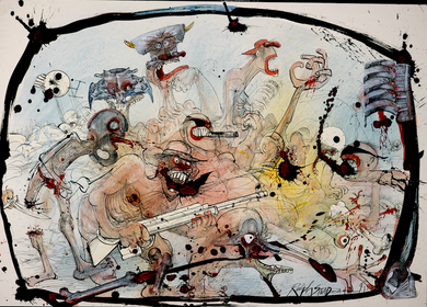 Ralph Steadman Violence on Television Print